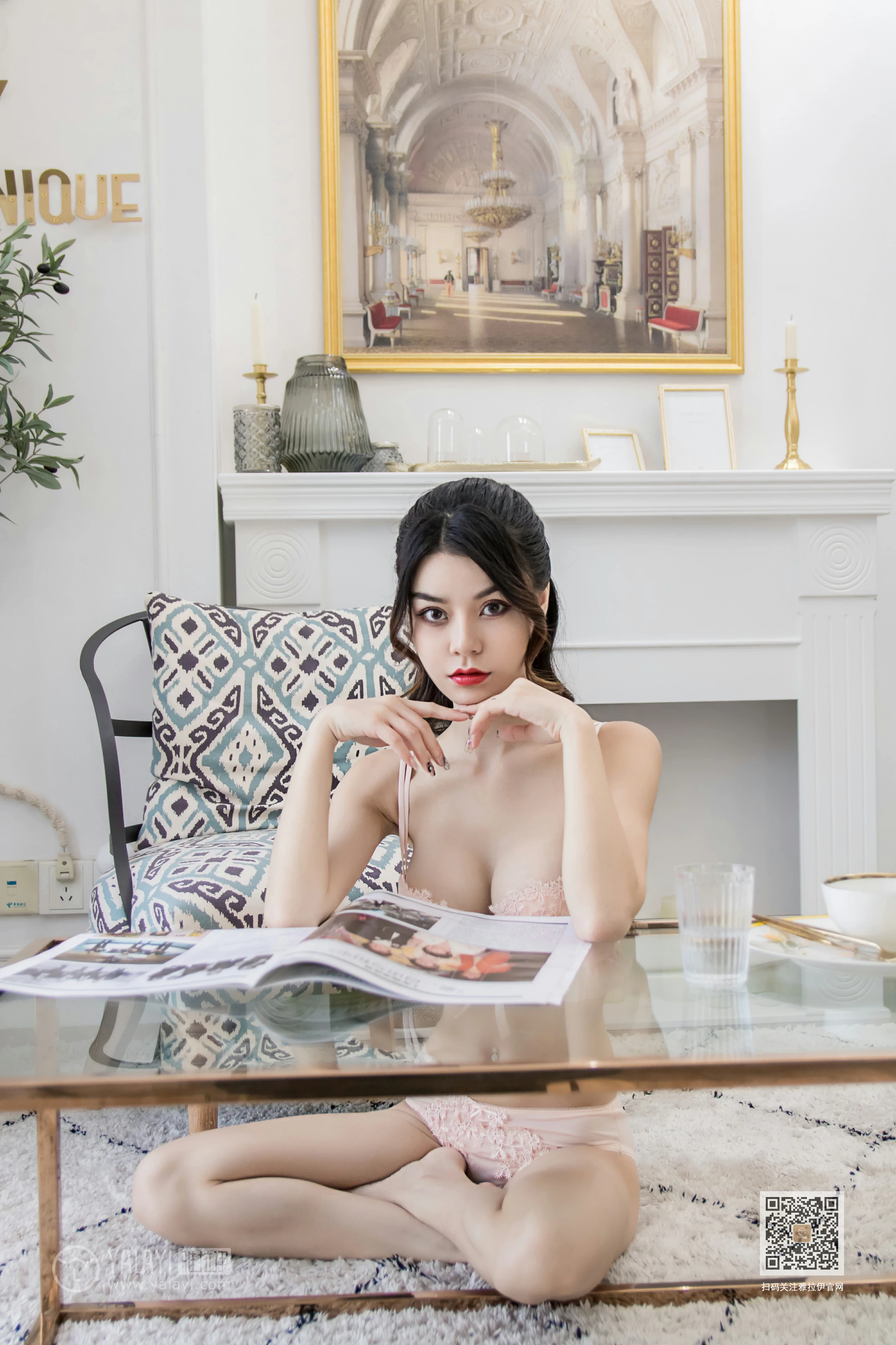 [YALAYI雅拉伊]NO.634 《自由自在》 蓉蓉 粉色蕾丝内衣性感私房写真集第7张