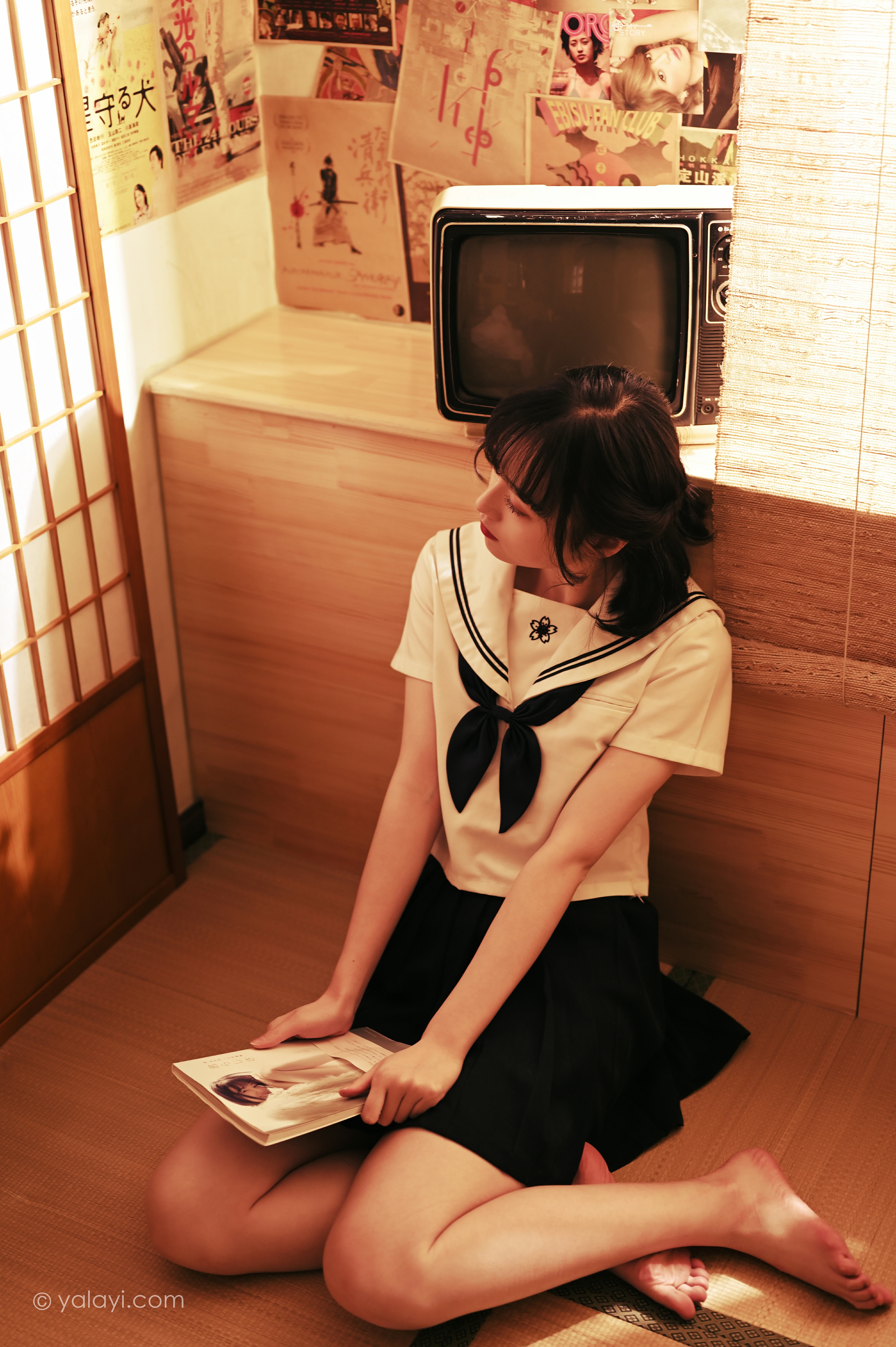 [YALAYI雅拉伊]NO.778 优等生JK 京京 白色水手制服加黑色短裙私房写真集第9张