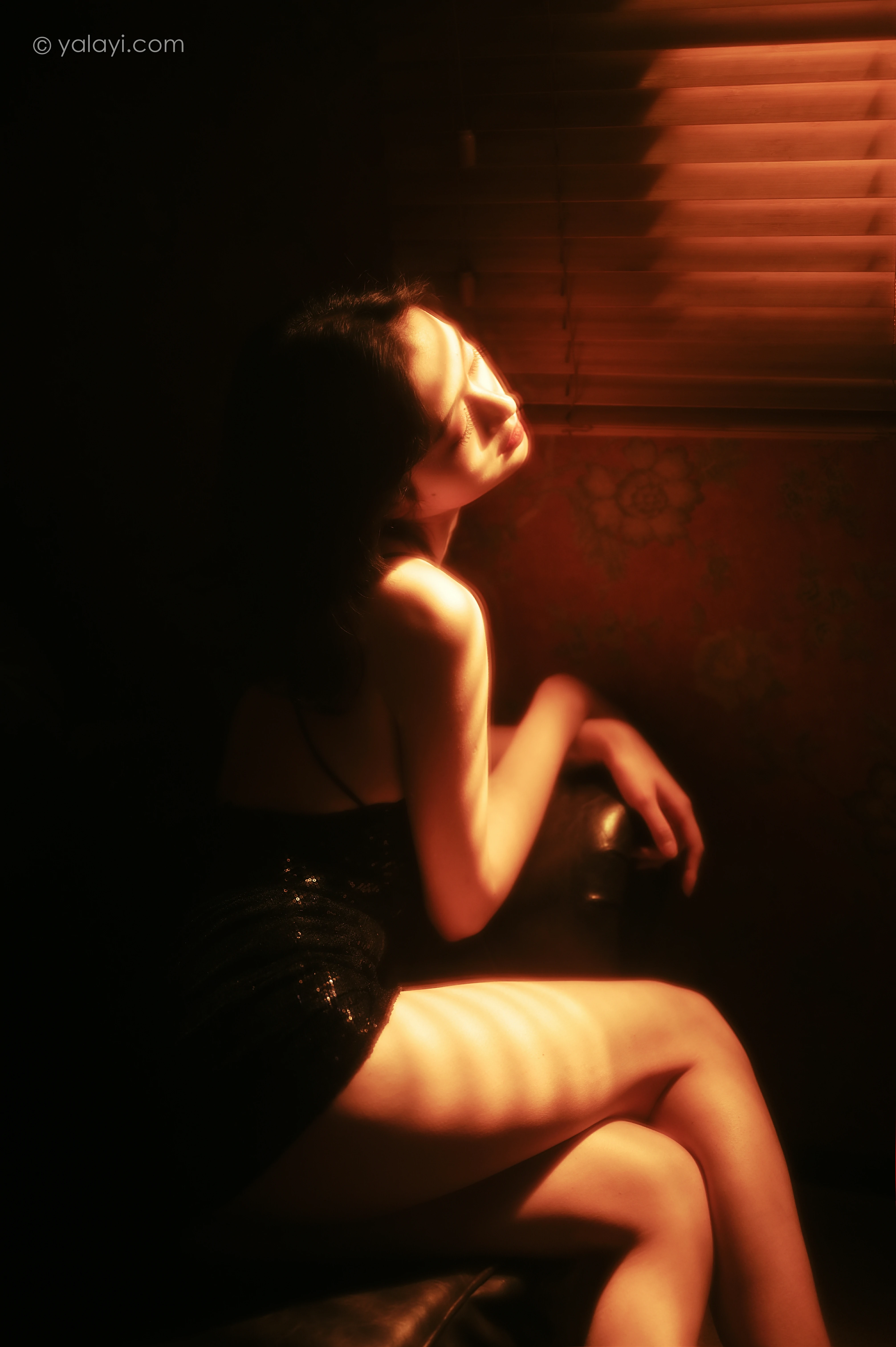 [YALAYI雅拉伊]NO.756 流金岁月 京京 黑色紧身吊带裸背连衣裙性感写真集第11张