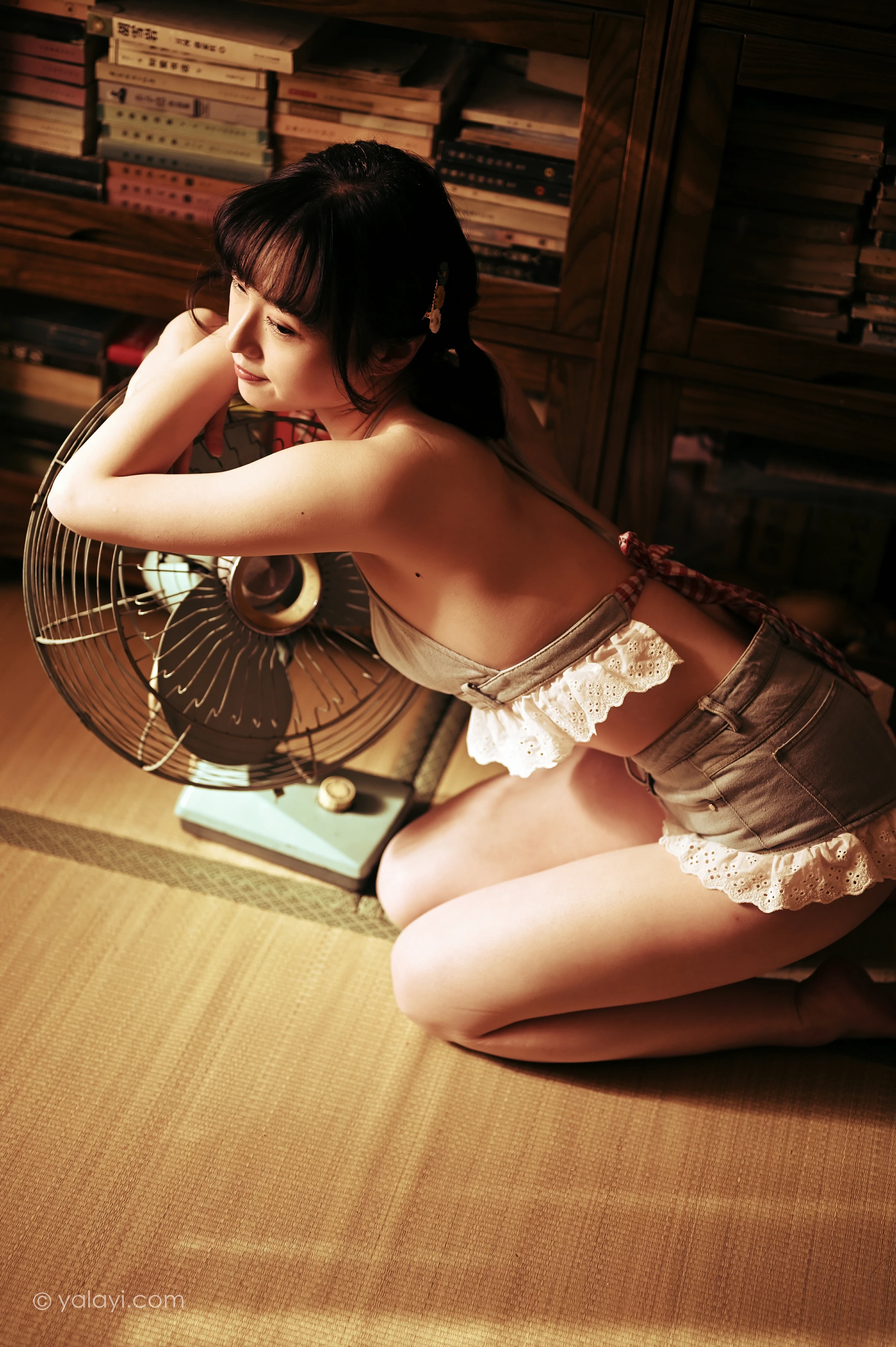 [YALAYI雅拉伊]NO.752 《新半藏深林》 京京 灰色情趣内衣加短裤性感写真集第2张