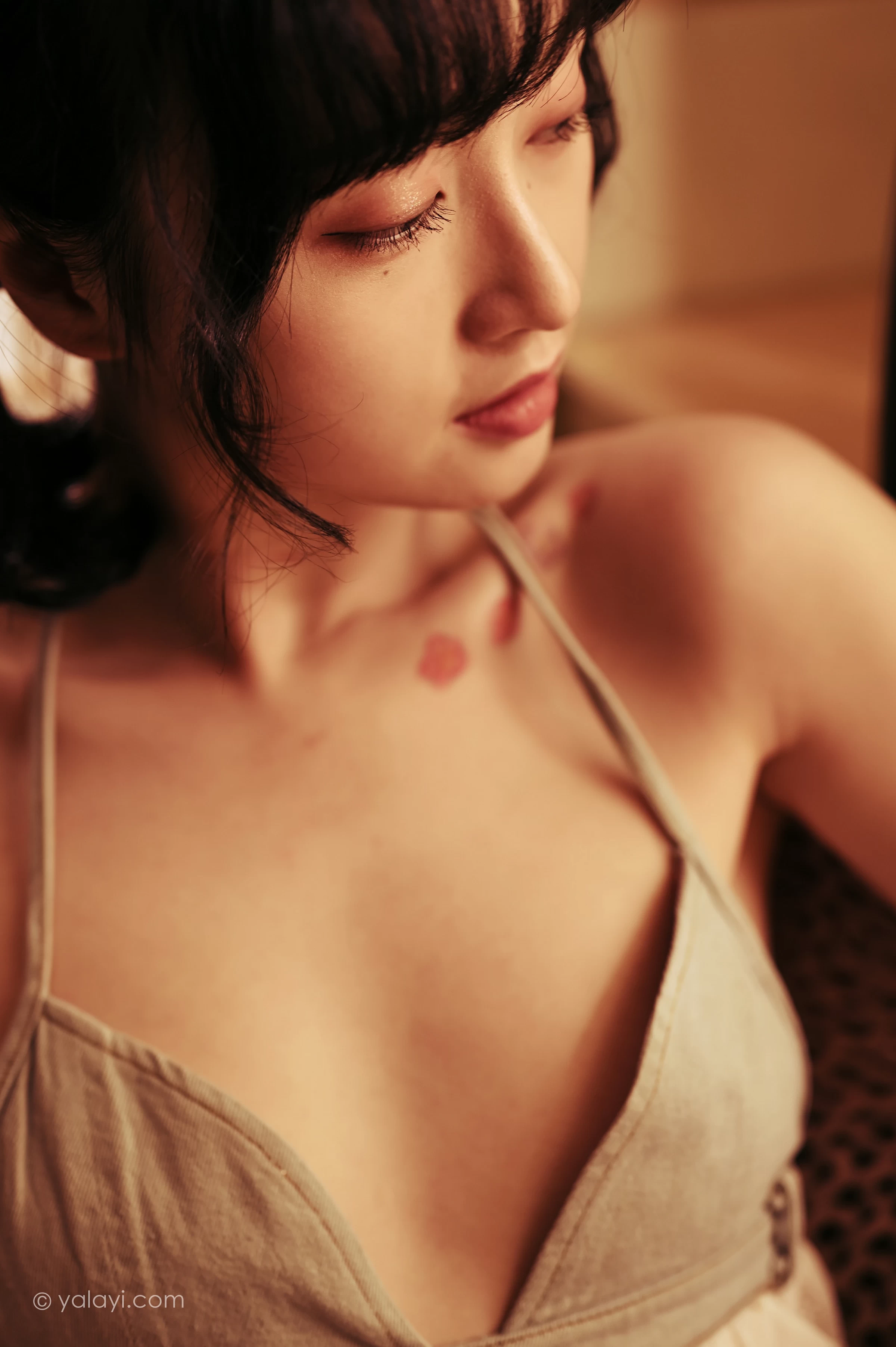 [YALAYI雅拉伊]NO.752 《新半藏深林》 京京 灰色情趣内衣加短裤性感写真集第12张